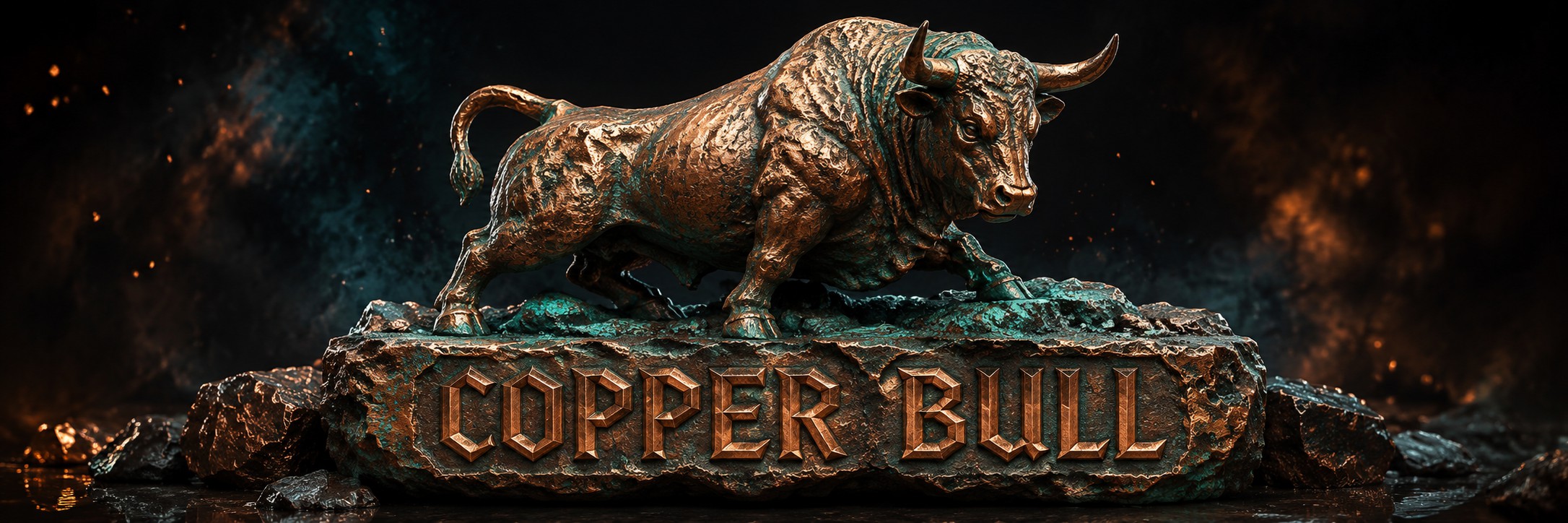 Copper Bull charging forward